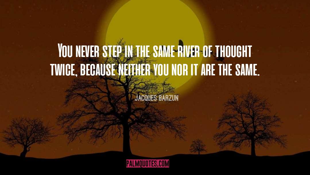 Jacques Barzun Quotes: You never step in the