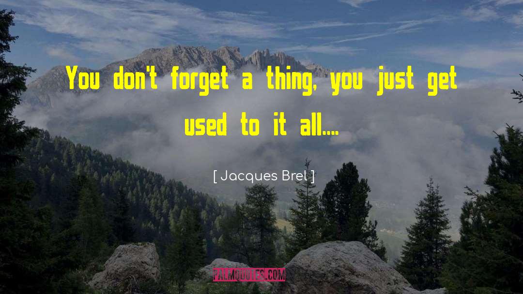 Jacques Brel Quotes: You don't forget a thing,