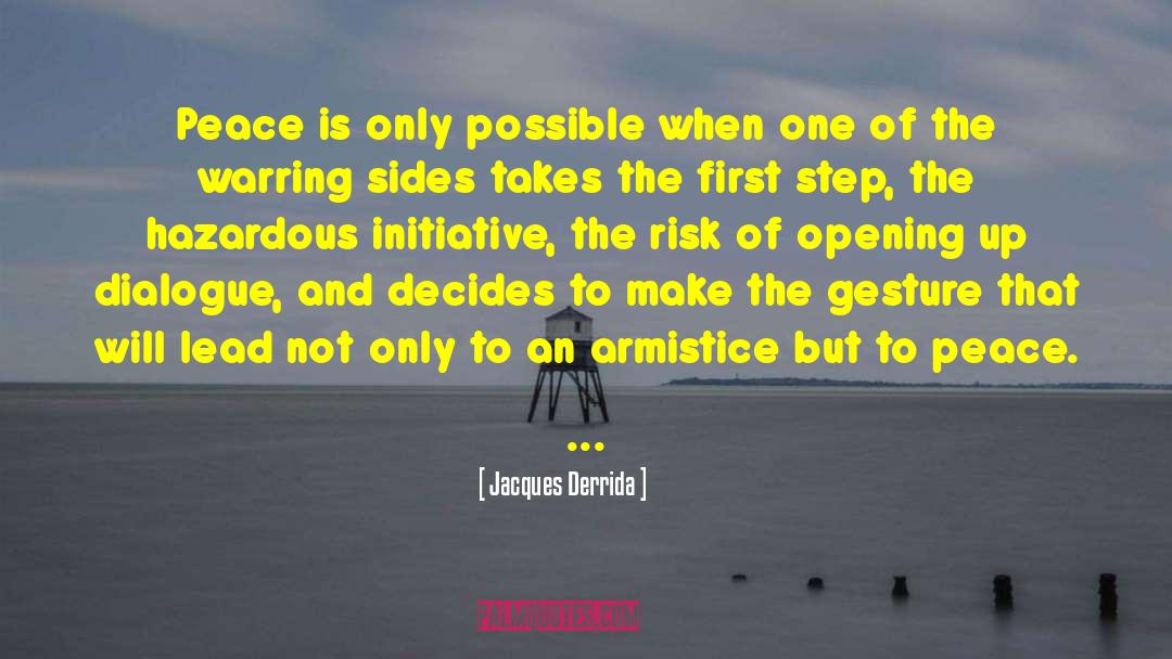 Jacques Derrida Quotes: Peace is only possible when