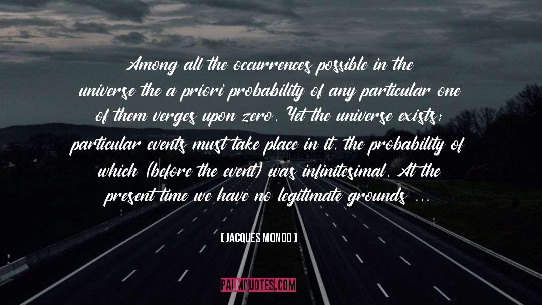 Jacques Monod Quotes: Among all the occurrences possible