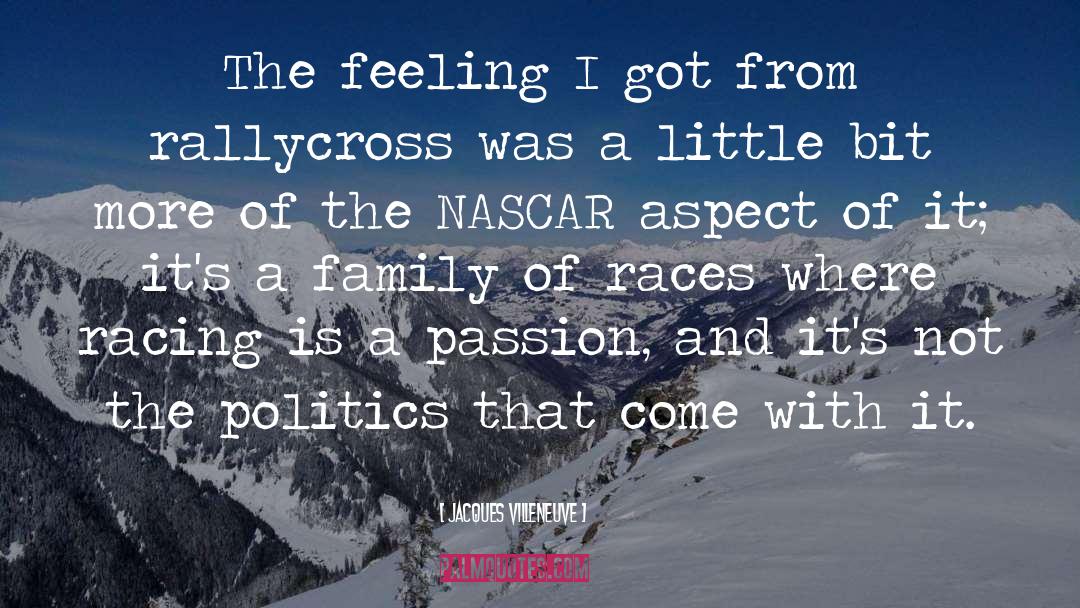 Jacques Villeneuve Quotes: The feeling I got from