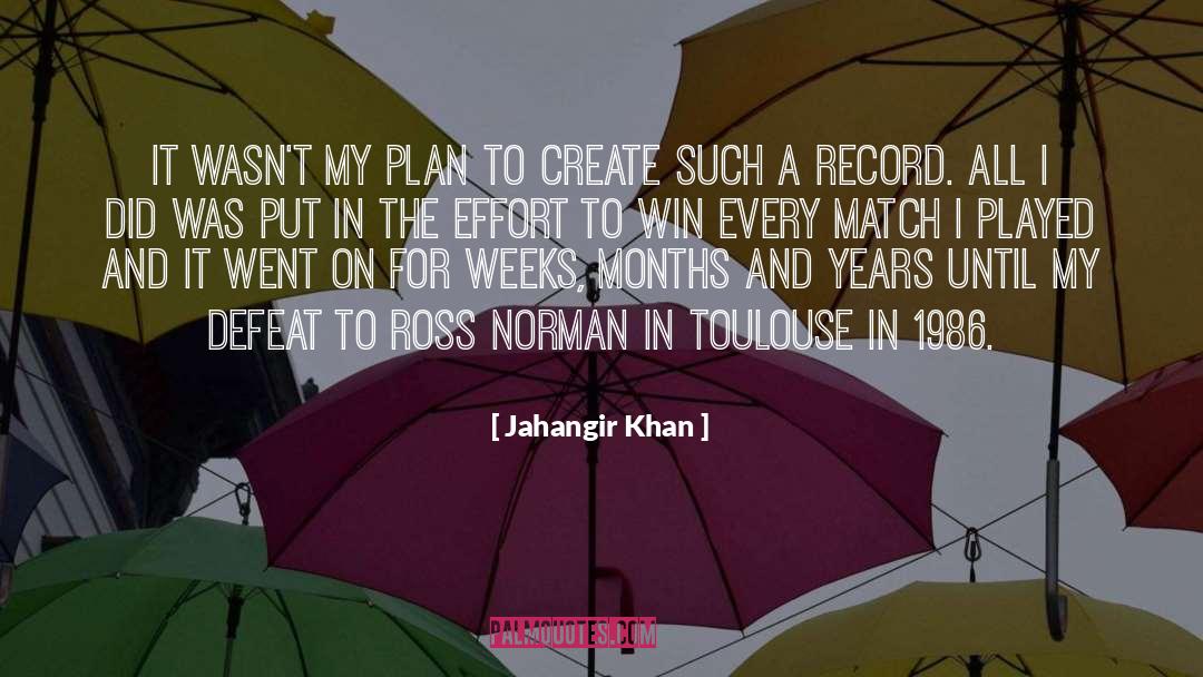 Jahangir Khan Quotes: It wasn't my plan to