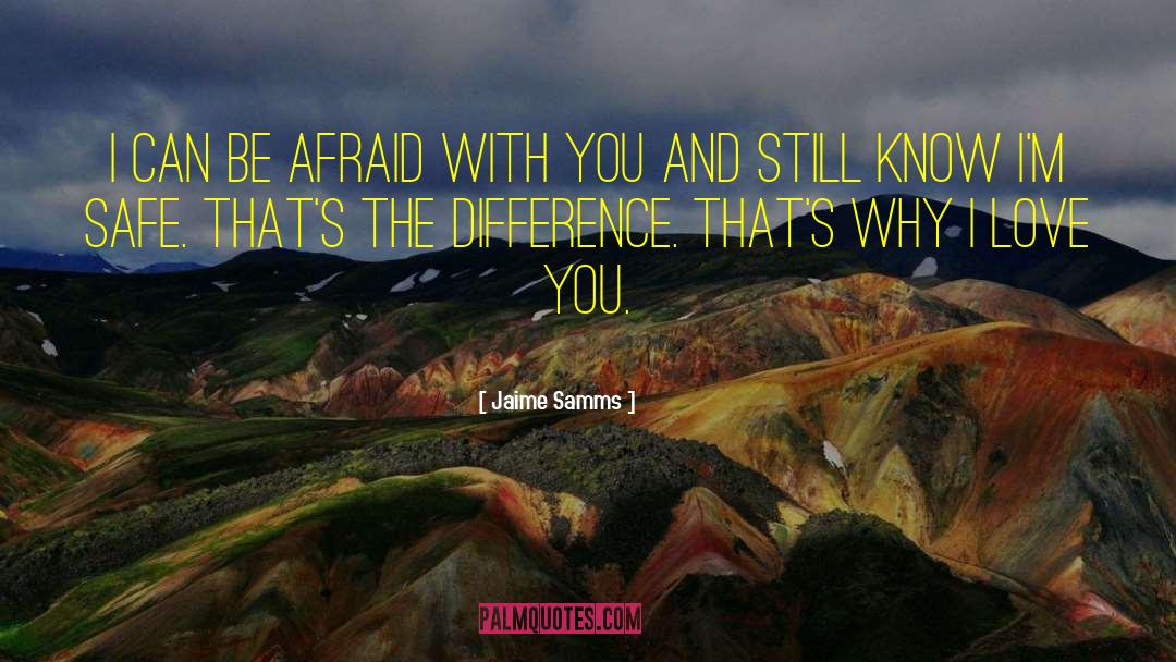 Jaime Samms Quotes: I can be afraid with