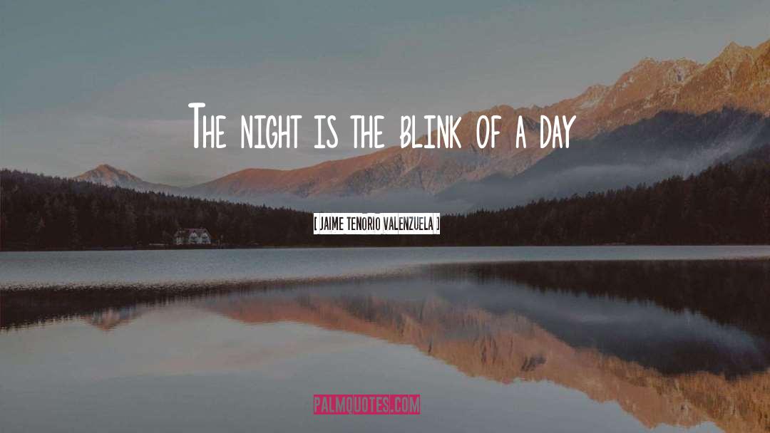 Jaime Tenorio Valenzuela Quotes: The night is the blink