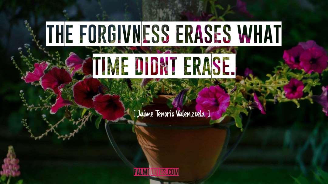 Jaime Tenorio Valenzuela Quotes: The forgivness erases what time