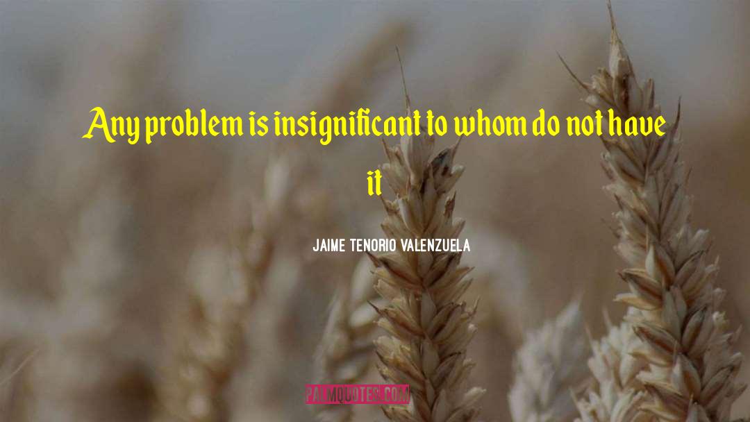 Jaime Tenorio Valenzuela Quotes: Any problem is insignificant to