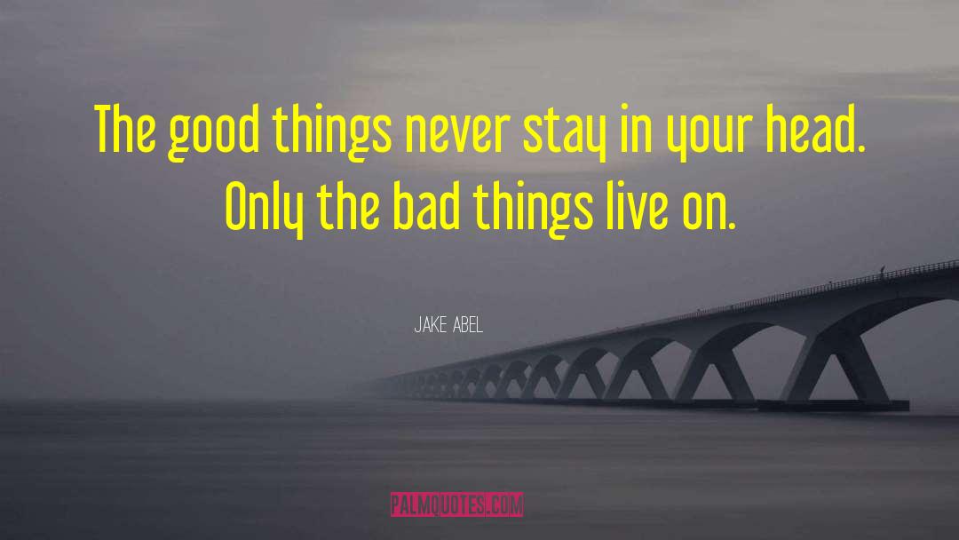 Jake Abel Quotes: The good things never stay