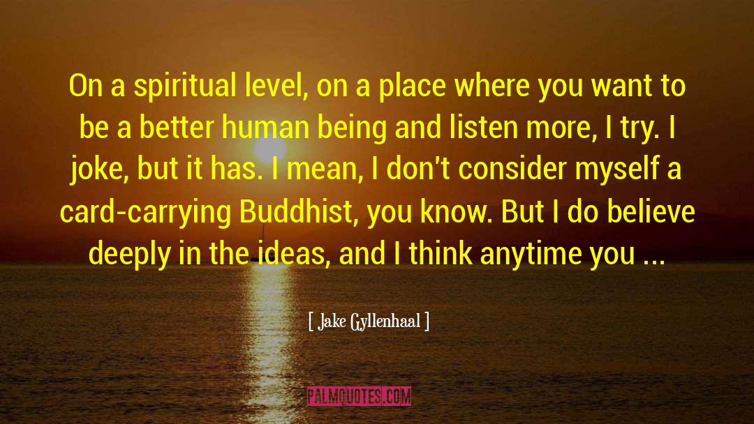 Jake Gyllenhaal Quotes: On a spiritual level, on