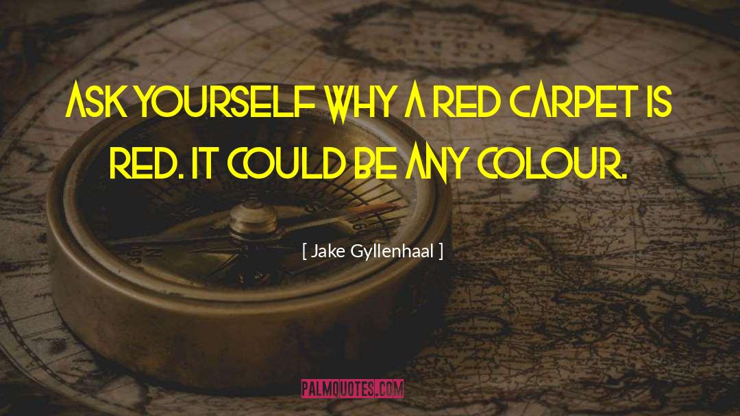 Jake Gyllenhaal Quotes: Ask yourself why a red