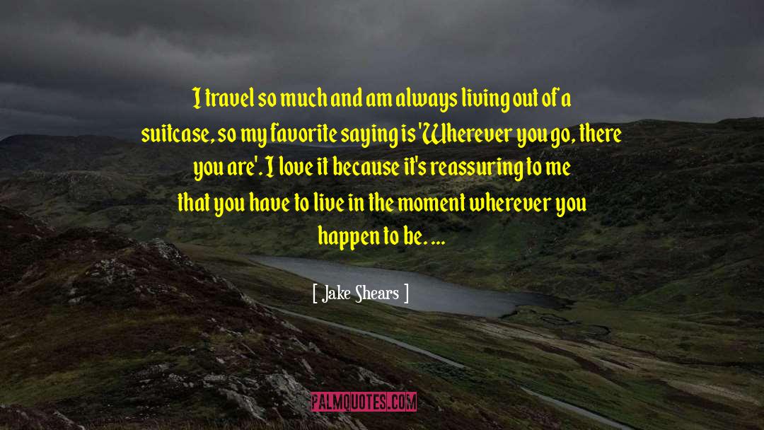 Jake Shears Quotes: I travel so much and