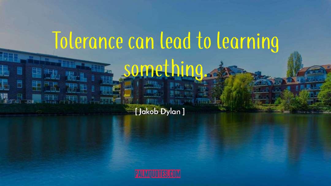 Jakob Dylan Quotes: Tolerance can lead to learning