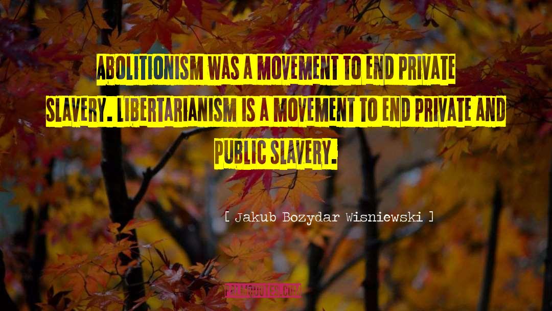 Jakub Bozydar Wisniewski Quotes: Abolitionism was a movement to