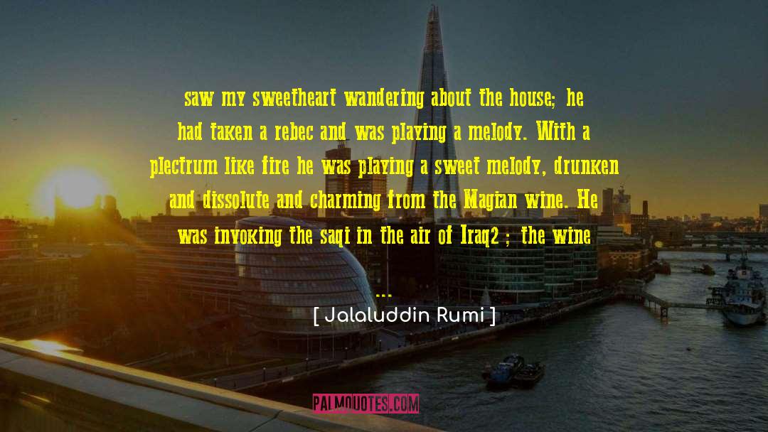 Jalaluddin Rumi Quotes: saw my sweetheart wandering about