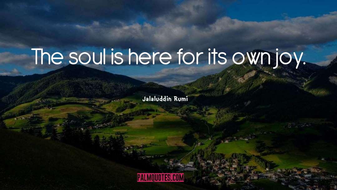 Jalaluddin Rumi Quotes: The soul is here for