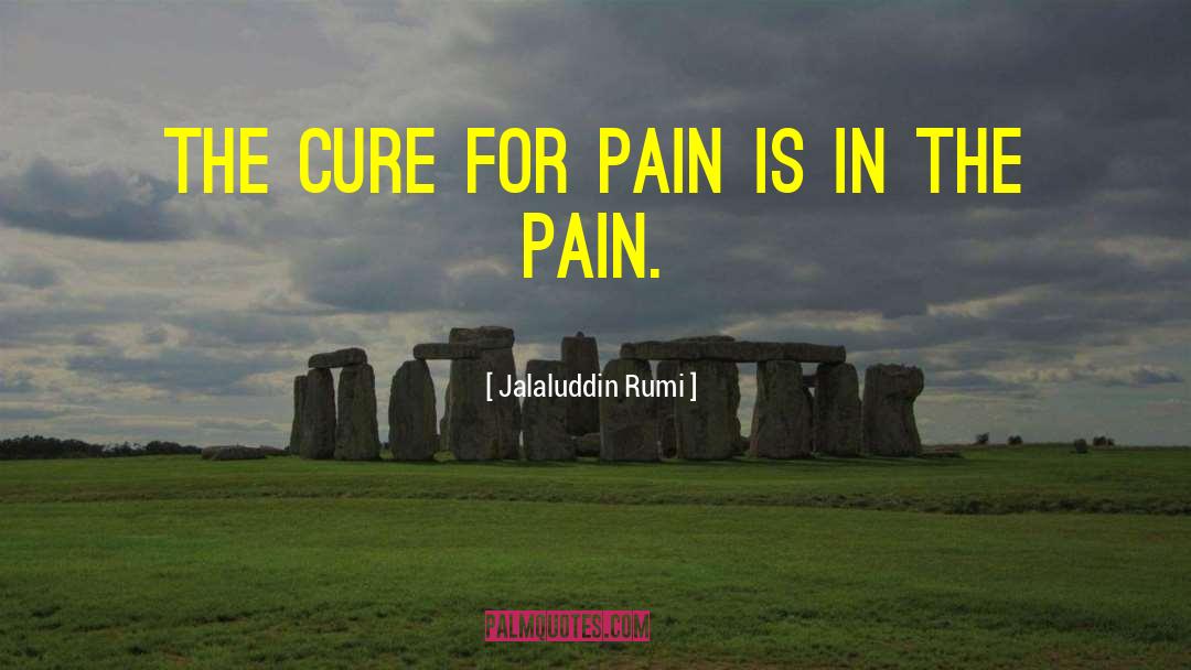 Jalaluddin Rumi Quotes: The cure for pain is