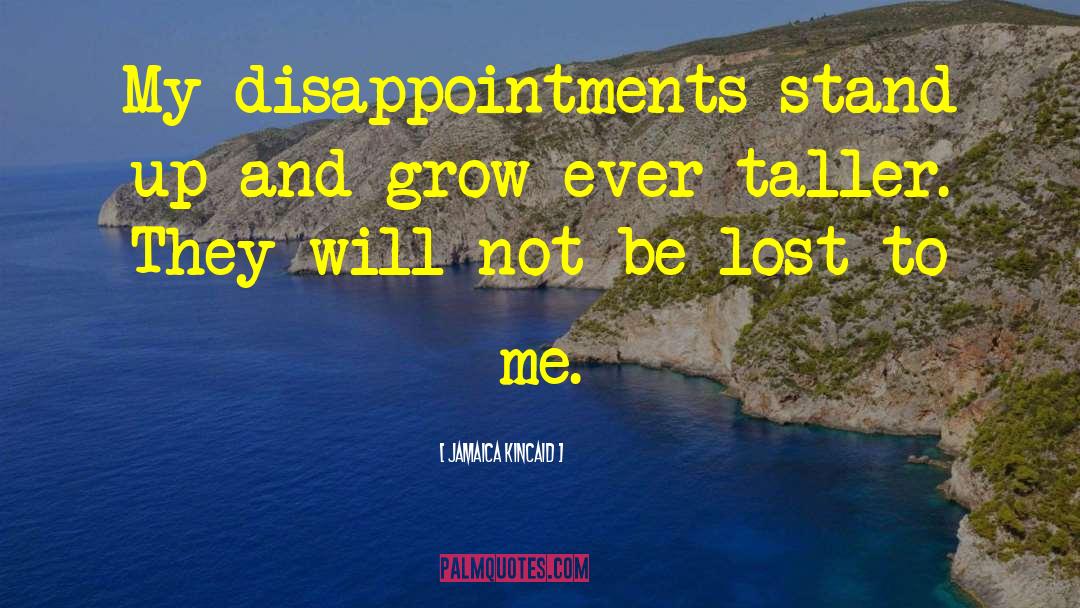 Jamaica Kincaid Quotes: My disappointments stand up and