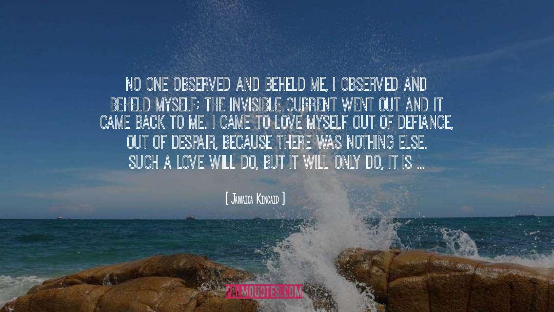 Jamaica Kincaid Quotes: No one observed and beheld