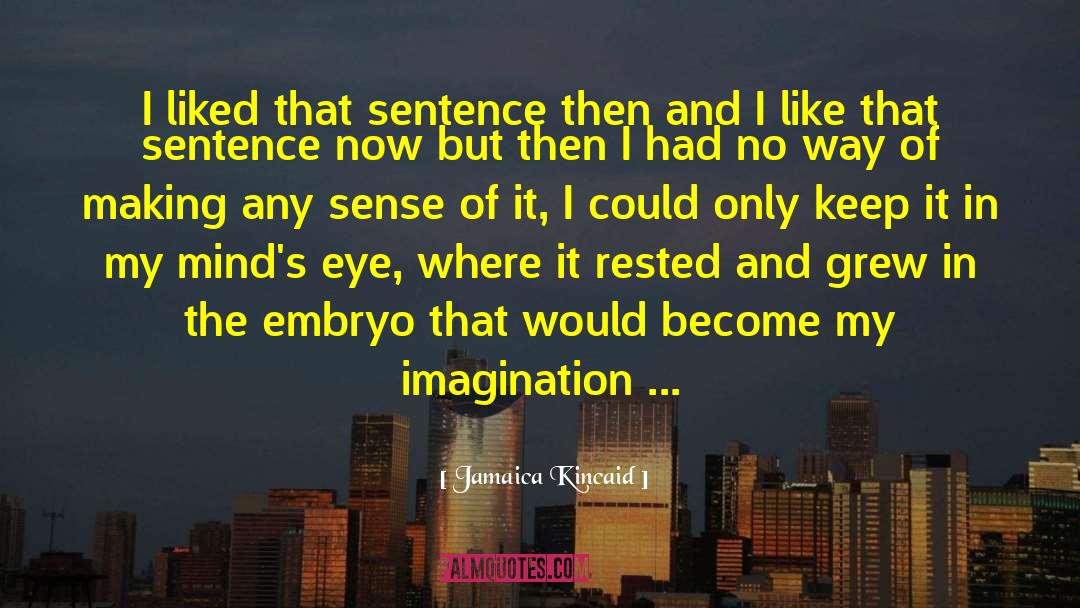 Jamaica Kincaid Quotes: I liked that sentence then