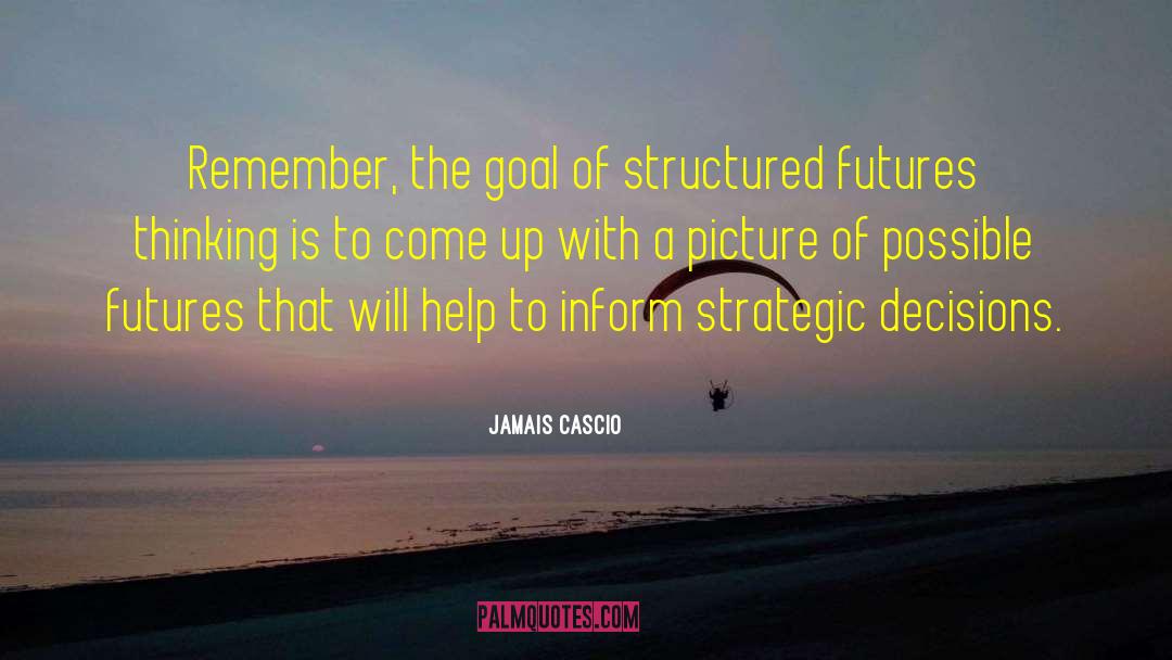 Jamais Cascio Quotes: Remember, the goal of structured