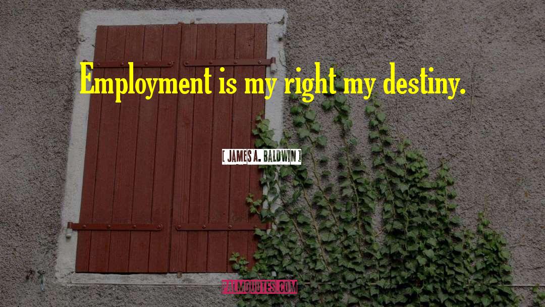 James A. Baldwin Quotes: Employment is my right my