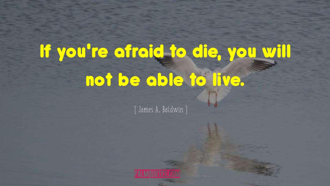 James A. Baldwin Quotes: If you're afraid to die,