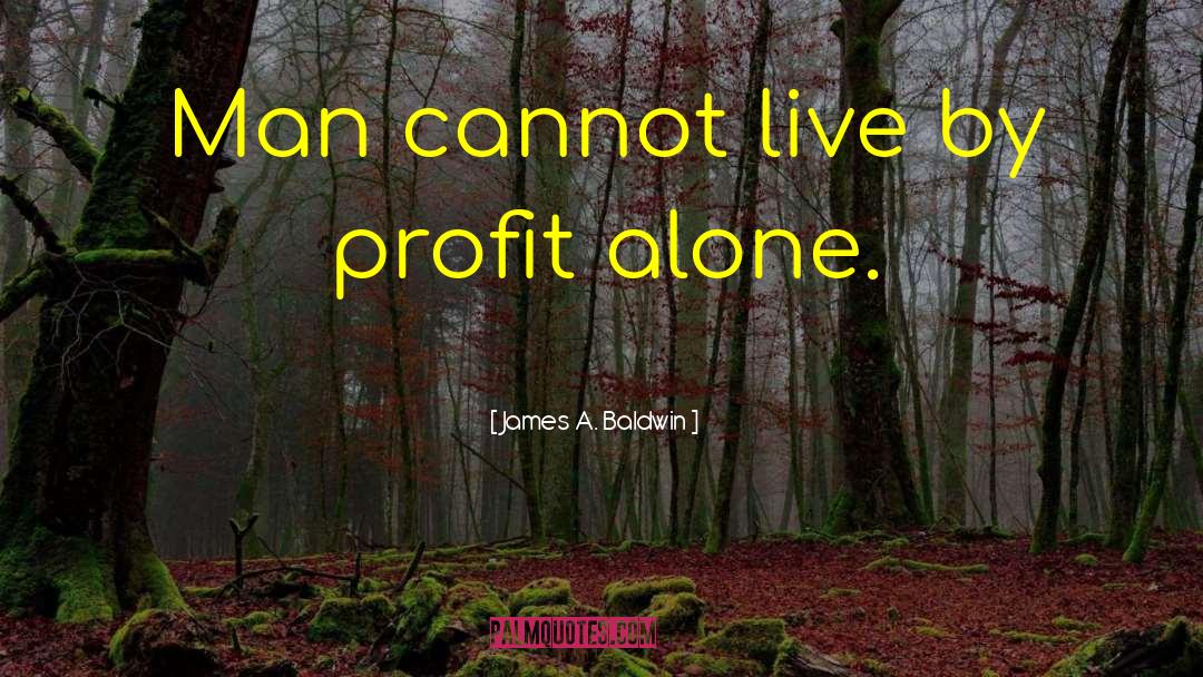 James A. Baldwin Quotes: Man cannot live by profit