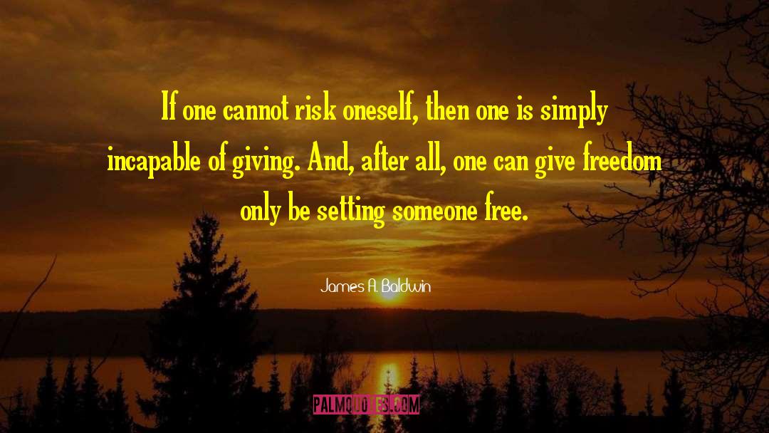 James A. Baldwin Quotes: If one cannot risk oneself,
