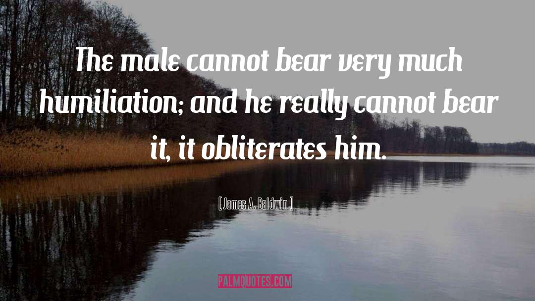 James A. Baldwin Quotes: The male cannot bear very