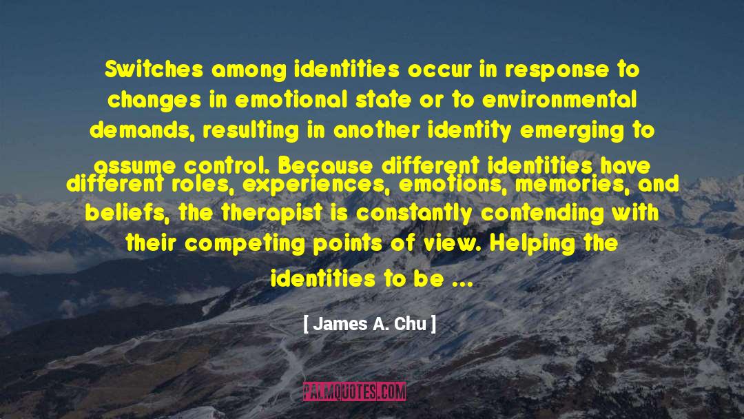 James A. Chu Quotes: Switches among identities occur in