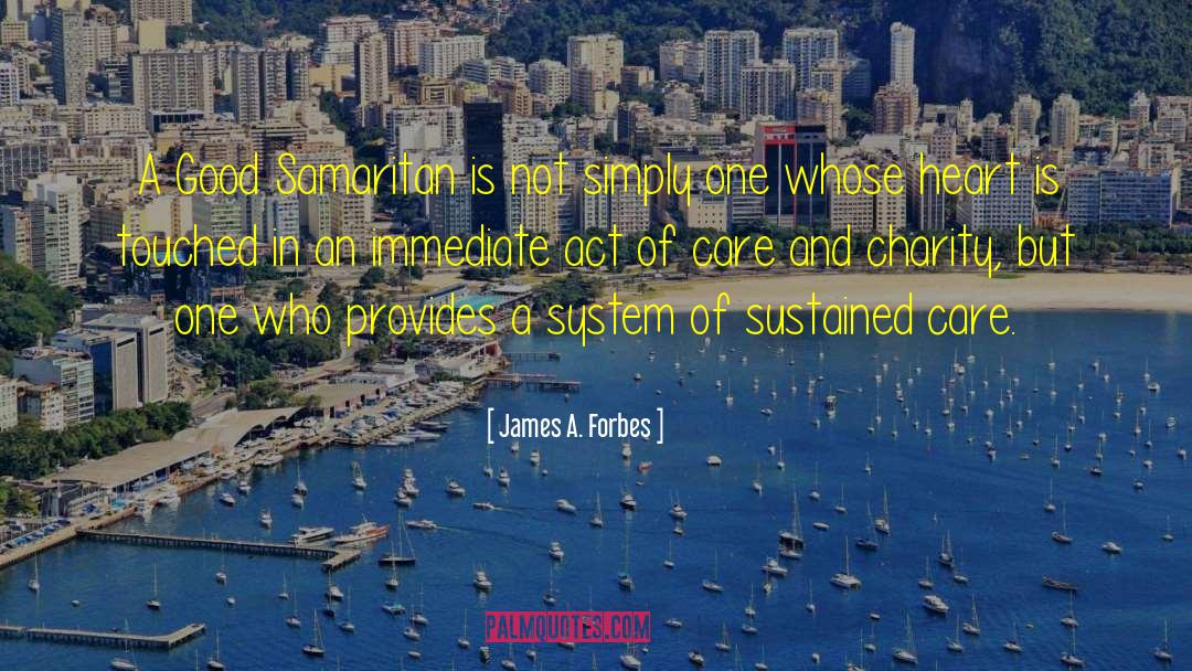 James A. Forbes Quotes: A Good Samaritan is not