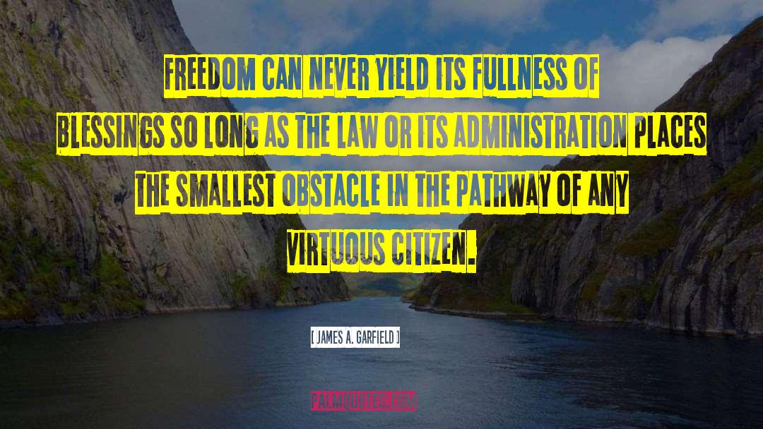 James A. Garfield Quotes: Freedom can never yield its