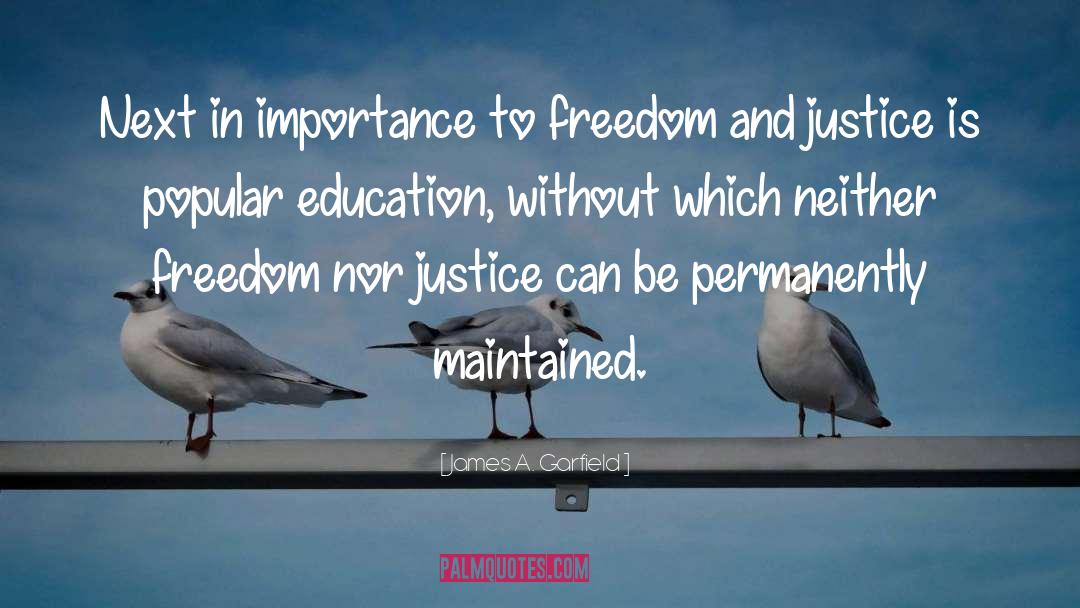 James A. Garfield Quotes: Next in importance to freedom