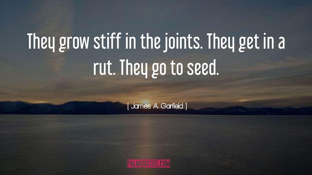 James A. Garfield Quotes: They grow stiff in the