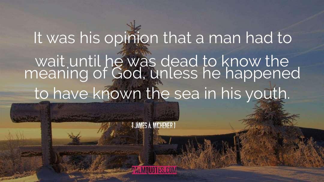 James A. Michener Quotes: It was his opinion that