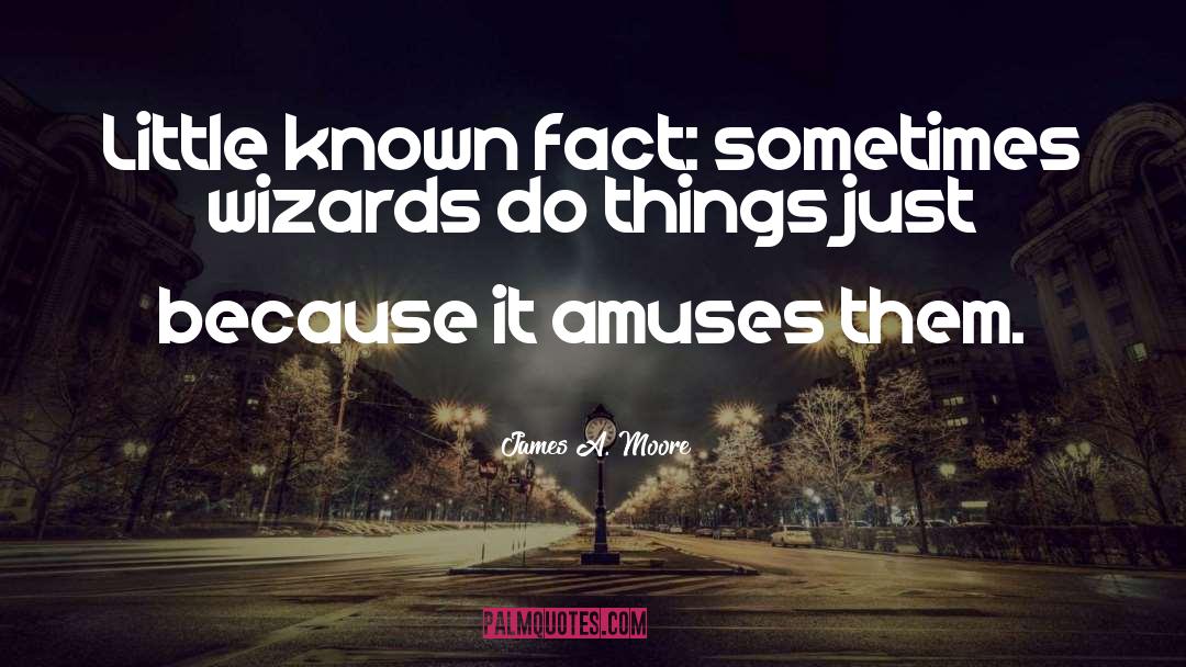 James A. Moore Quotes: Little known fact: sometimes wizards