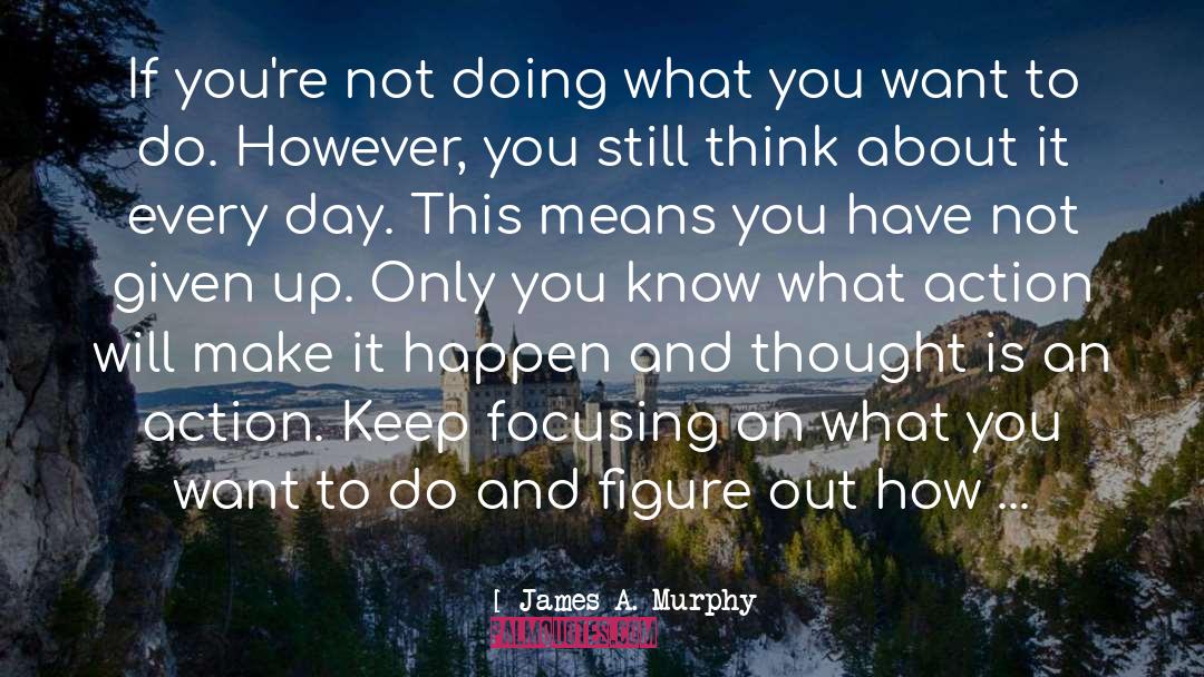 James A. Murphy Quotes: If you're not doing what