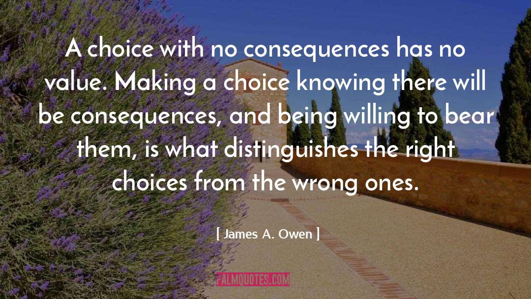 James A. Owen Quotes: A choice with no consequences