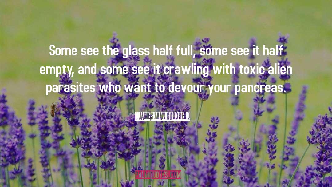 James Alan Gardner Quotes: Some see the glass half