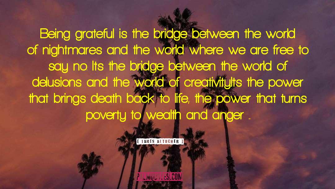 James Altucher Quotes: Being grateful is the bridge