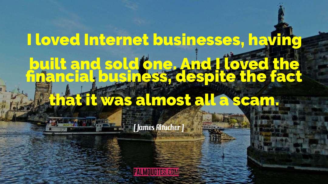 James Altucher Quotes: I loved Internet businesses, having