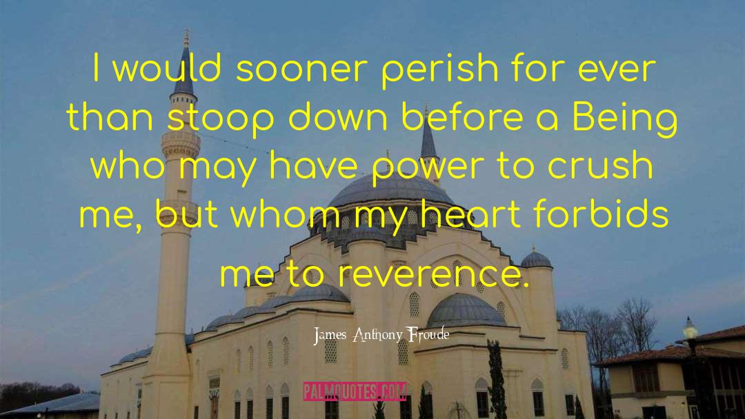 James Anthony Froude Quotes: I would sooner perish for