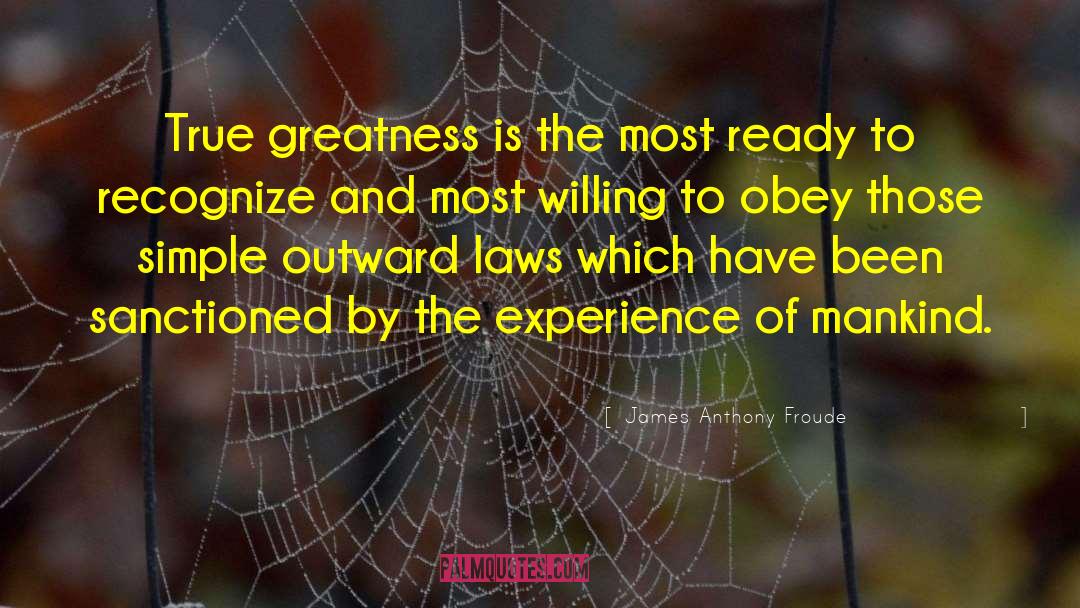 James Anthony Froude Quotes: True greatness is the most