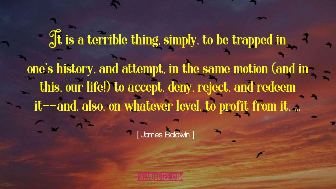 James Baldwin Quotes: It is a terrible thing,