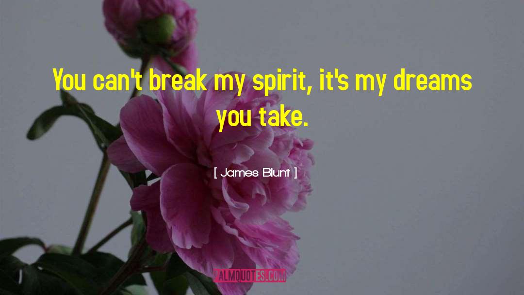 James Blunt Quotes: You can't break my spirit,