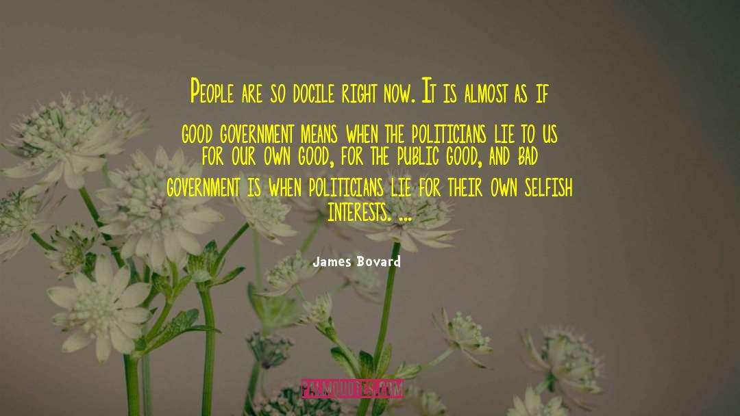 James Bovard Quotes: People are so docile right