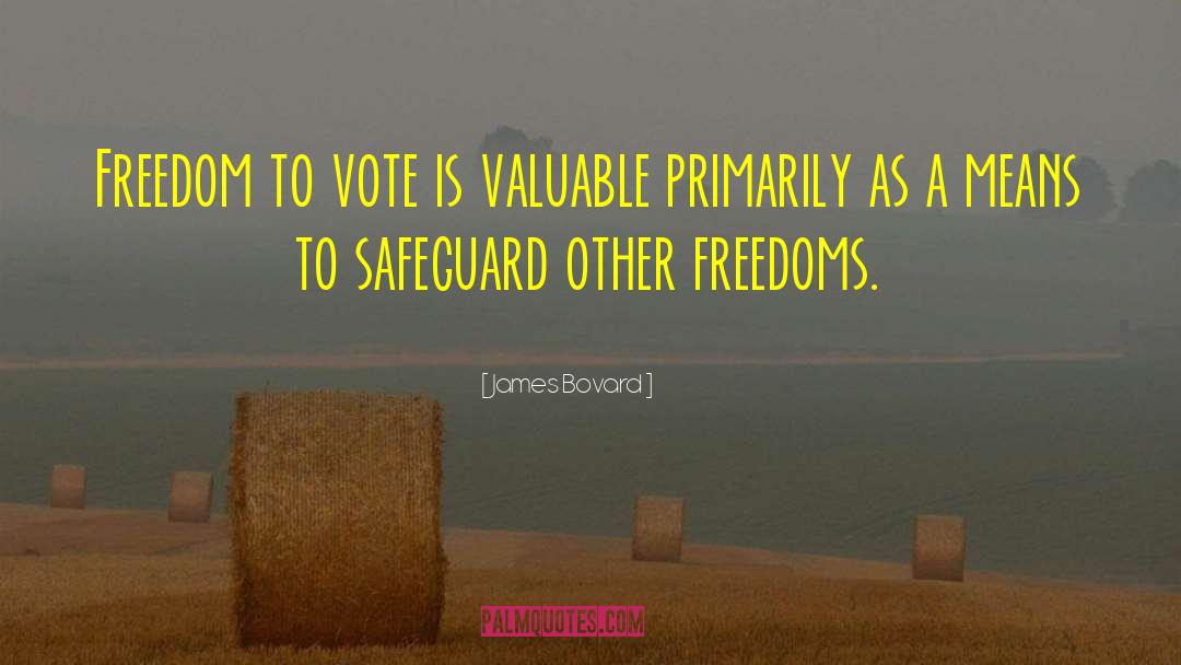 James Bovard Quotes: Freedom to vote is valuable