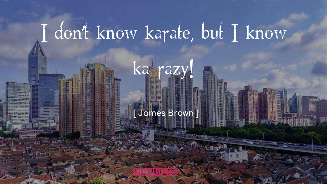 James Brown Quotes: I don't know karate, but