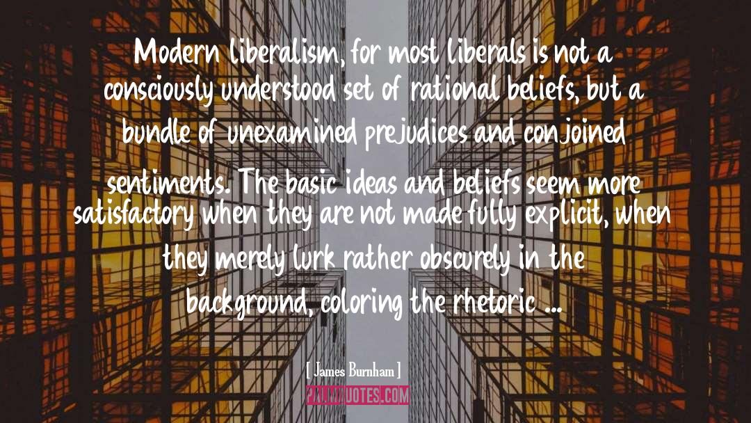 James Burnham Quotes: Modern liberalism, for most liberals