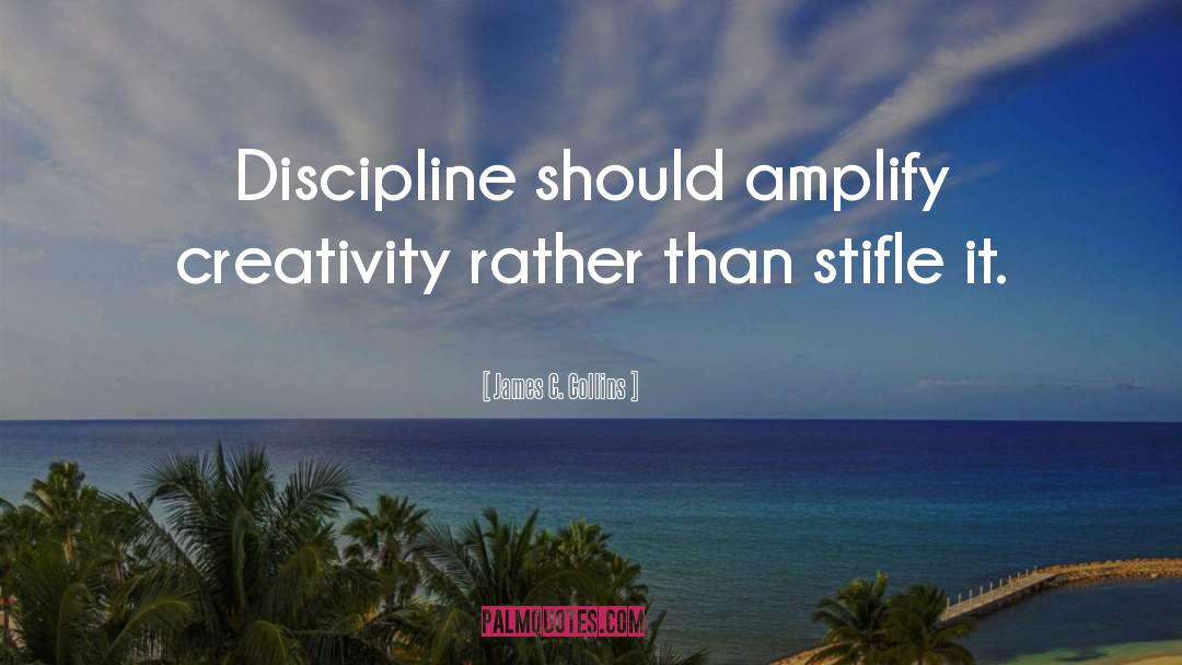 James C. Collins Quotes: Discipline should amplify creativity rather