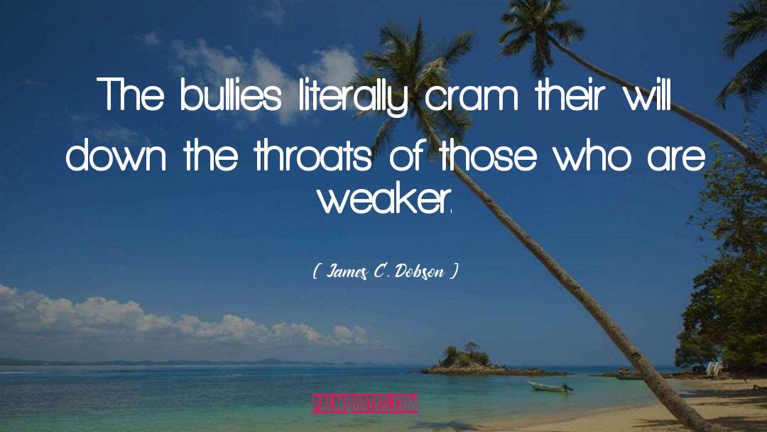 James C. Dobson Quotes: The bullies literally cram their